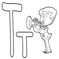 Раскраски с азбукой - Т труба