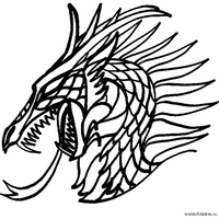 Раскраски с драконами - голова