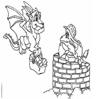 Раскраски с драконами - строительство башни