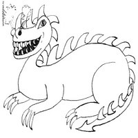 Раскраски с драконами - острый зубы