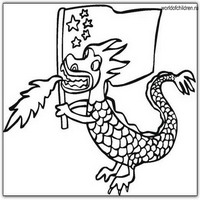 Раскраски с драконами - большой флаг