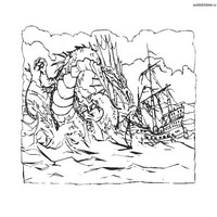 Раскраски с драконами - нападает на корабль