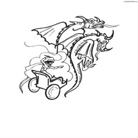 Раскраски с драконами - повозка