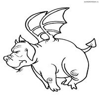 Раскраски с драконами - бегемот собака