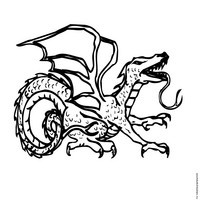 Раскраски с драконами - хвост кольцом