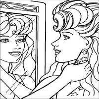 Раскраски с Барби (Barbi) и ее друзьями - и зеркало