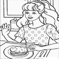 Раскраски с Барби (Barbi) и ее друзьями - завтракает
