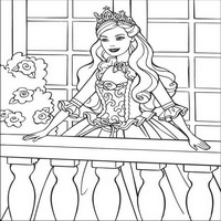 Раскраски с Барби (Barbi) и ее друзьями - Барби на балконе