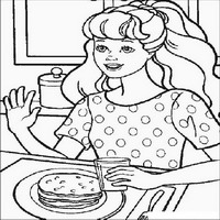 Раскраски с Барби (Barbi) и ее друзьями - Барби завтракает