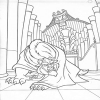 Раскраски с героями из мультфильма Красавица и Чудовище (Beauty and the Beast) - чудовище