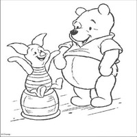 Раскраски с героями из мультфильма Винни-Пух (Winnie-the-Pooh) - хрюня и винни-пух