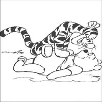 Раскраски с героями из мультфильма Винни-Пух (Winnie-the-Pooh) - тигруля и винни