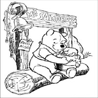 Раскраски с героями из мультфильма Винни-Пух (Winnie-the-Pooh) - с ведерком меда
