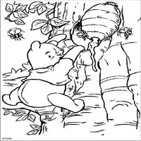 Раскраски с героями из мультфильма Винни-Пух (Winnie-the-Pooh) - винни и пчелы