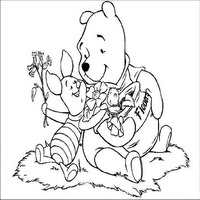 Раскраски с героями из мультфильма Винни-Пух (Winnie-the-Pooh) - букетик