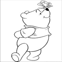 Раскраски с героями из мультфильма Винни-Пух (Winnie-the-Pooh) - пух и бабочка