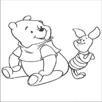 Раскраски с героями из мультфильма Винни-Пух (Winnie-the-Pooh) - винни и хрюня