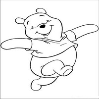 Раскраски с героями из мультфильма Винни-Пух (Winnie-the-Pooh) - винни танцует