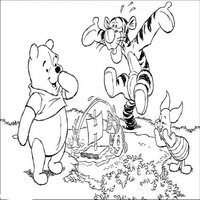 Раскраски с героями из мультфильма Винни-Пух (Winnie-the-Pooh) - пускаем кораблик