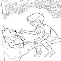 Раскраски с героями из мультфильма Винни-Пух (Winnie-the-Pooh) - кристофер робин с винни