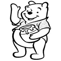 Раскраски с героями из мультфильма Винни-Пух (Winnie-the-Pooh) - винни с медом