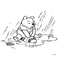 Раскраски с героями из мультфильма Винни-Пух (Winnie-the-Pooh) - бедный винни промок