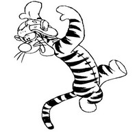 Раскраски с героями из мультфильма Винни-Пух (Winnie-the-Pooh) - тигруля пляшет