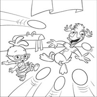 Раскраски с героями из мультфильма Цыпленок Цыпа (Chicken Little) - атака