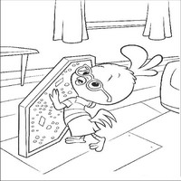 Раскраски с героями из мультфильма Цыпленок Цыпа (Chicken Little) - уборка