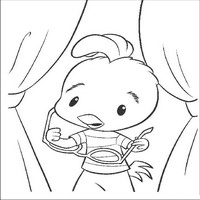 Раскраски с героями из мультфильма Цыпленок Цыпа (Chicken Little) - очки сломаны