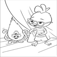 Раскраски с героями из мультфильма Цыпленок Цыпа (Chicken Little) - за кулисами