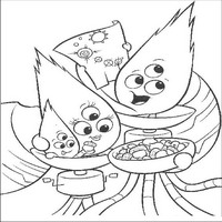 Раскраски с героями из мультфильма Цыпленок Цыпа (Chicken Little) - еда