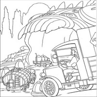 Раскраски с героями из мультфильма Атлантида (Atlantis) - поток машин