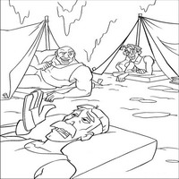 Раскраски с героями из мультфильма Атлантида (Atlantis) - палатки