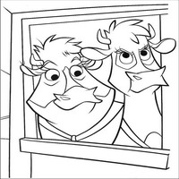 Раскраски с героями из мультфильма Не бей копытом (Home on the Range) - одве коровы