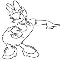 Раскраски с героями из мультфильма Дональд Дак (Donald Fauntleroy Duck) - с бантиком