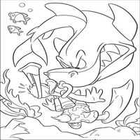 Раскраски с героями из мультфильма Дональд Дак (Donald Fauntleroy Duck) - акула