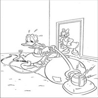 Раскраски с героями из мультфильма Дональд Дак (Donald Fauntleroy Duck) - уборка