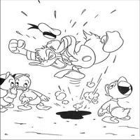 Раскраски с героями из мультфильма Дональд Дак (Donald Fauntleroy Duck) - взрыв эмоций