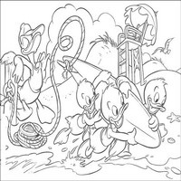 Раскраски с героями из мультфильма Дональд Дак (Donald Fauntleroy Duck) - на пляже