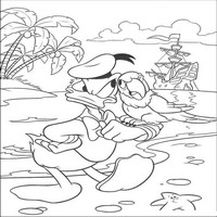 Раскраски с героями из мультфильма Дональд Дак (Donald Fauntleroy Duck) - попугай