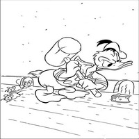 Раскраски с героями из мультфильма Дональд Дак (Donald Fauntleroy Duck) - мышеловка