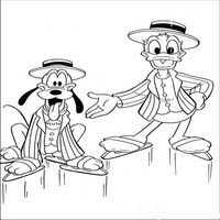 Раскраски с героями из мультфильма Дональд Дак (Donald Fauntleroy Duck) - с плуто
