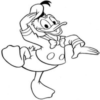 Раскраски с героями из мультфильма Дональд Дак (Donald Fauntleroy Duck) - танец
