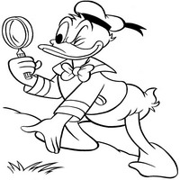 Раскраски с героями из мультфильма Дональд Дак (Donald Fauntleroy Duck) - с лупой