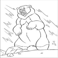 Раскраски с героями из мультфильма Братец медвежонок (Brother Bear) - медведь