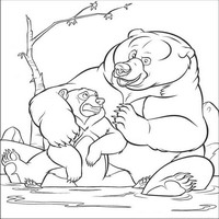 Раскраски с героями из мультфильма Братец медвежонок (Brother Bear) - большой медведь
