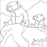 Раскраски с героями из мультфильма Братец медвежонок (Brother Bear) - грусть