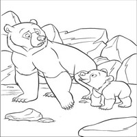 Раскраски с героями из мультфильма Братец медвежонок (Brother Bear) - разговор