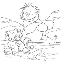 Раскраски с героями из мультфильма Братец медвежонок (Brother Bear) - баловство